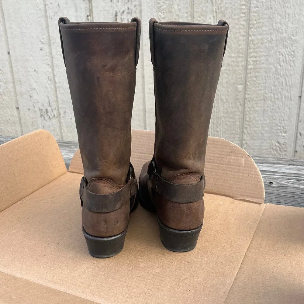 Frye Harness 12R Leather Rugged/Biker/Western Boot Tan Size 9 Lightly Used - Picture 7 of 16
